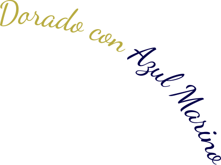 frase: dorado con azul marino