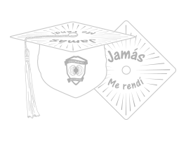 dibujo de birrete blanco y negro